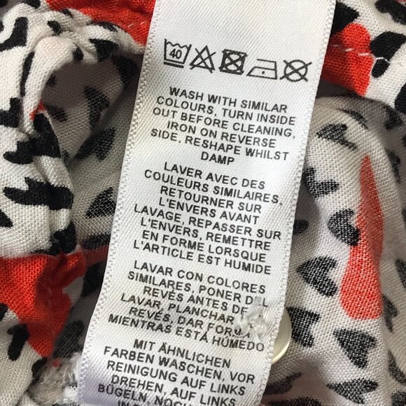 Asos Heart Button Up Shirt Women's 12 Long Sleeves 100% Viscose Lightweight NEW - Picture 7 of 9